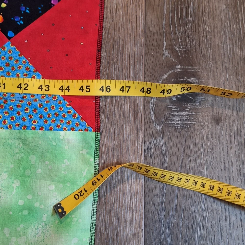 Whimsical Dragon Characters Patchwork Quilt Top, Handmade, NWOT